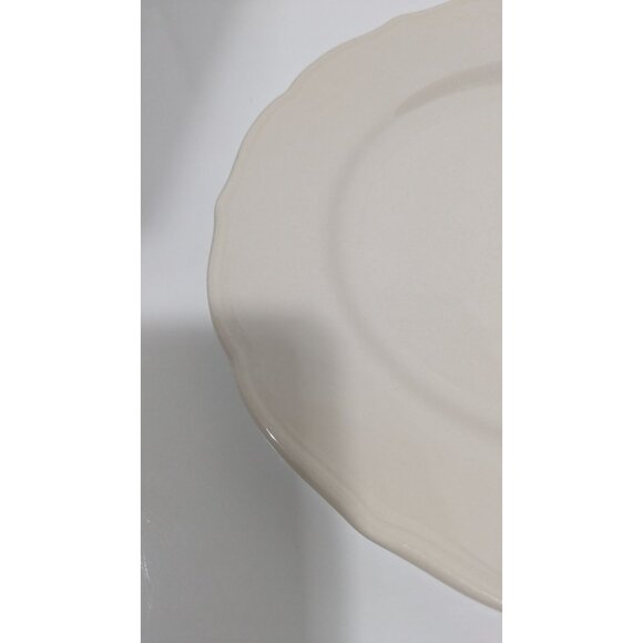 Syracuse China White 10 1/2" Dinner Plate Scalloped Edges Vintage USA - Picture 4 of 6